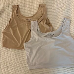 Larken X Women's Nursing and Pumping Bras - Tan and White